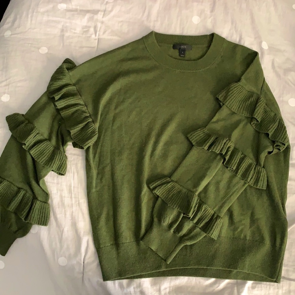 J. Crew Ruffle-Sleeve Sweater